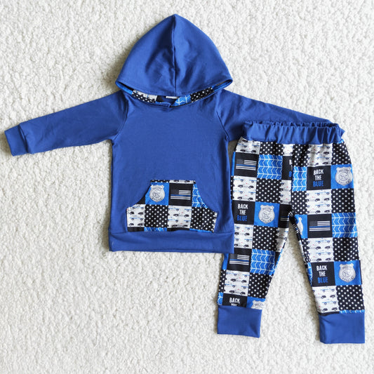 6 A5-11 New Design Police Boys Blue Hoodie Casual Outfits