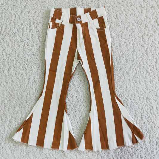 E5-24 Fashion Denim Striped Girls Bell Pants Jeans