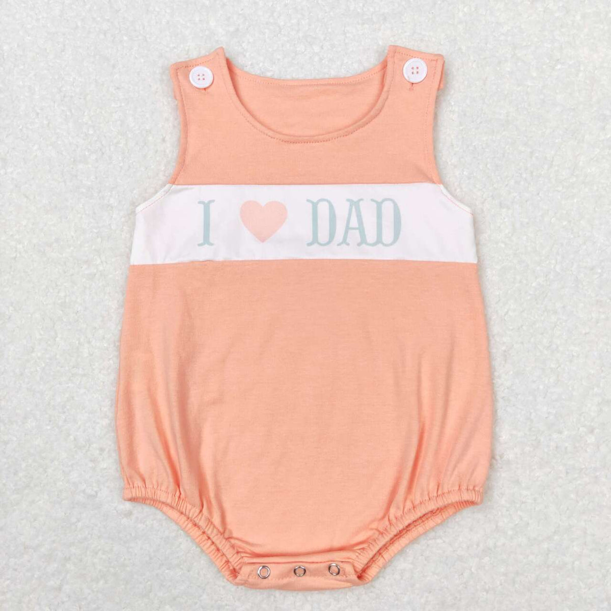 SR1350 i love dad orange sleeveless boys romper