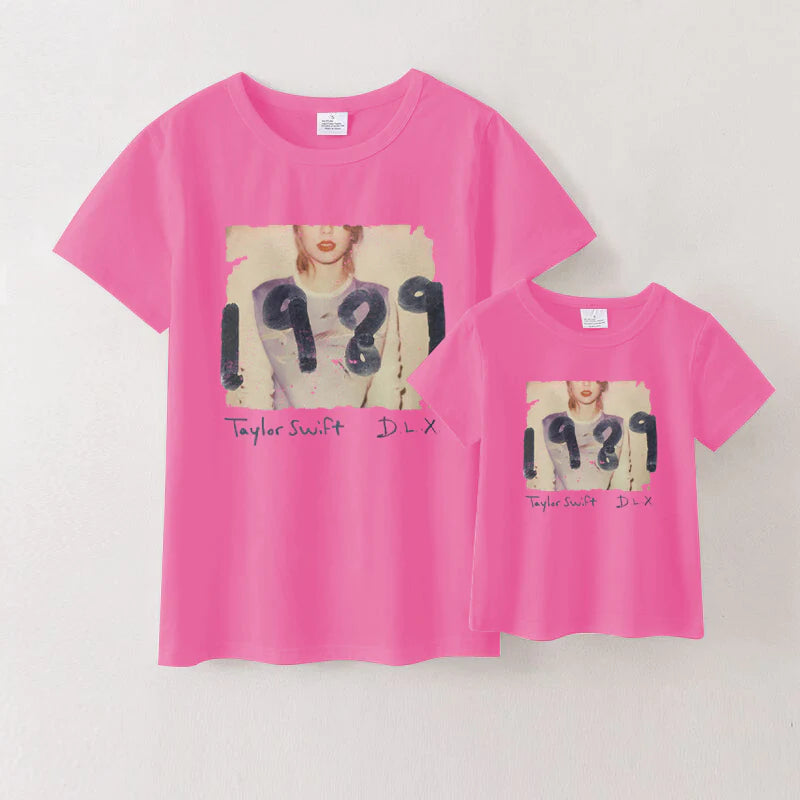 custom mama & me country singer 1989 hot pink short sleeve top