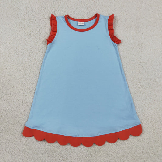 GSD4054 Blue Sleeveless Girls Dress