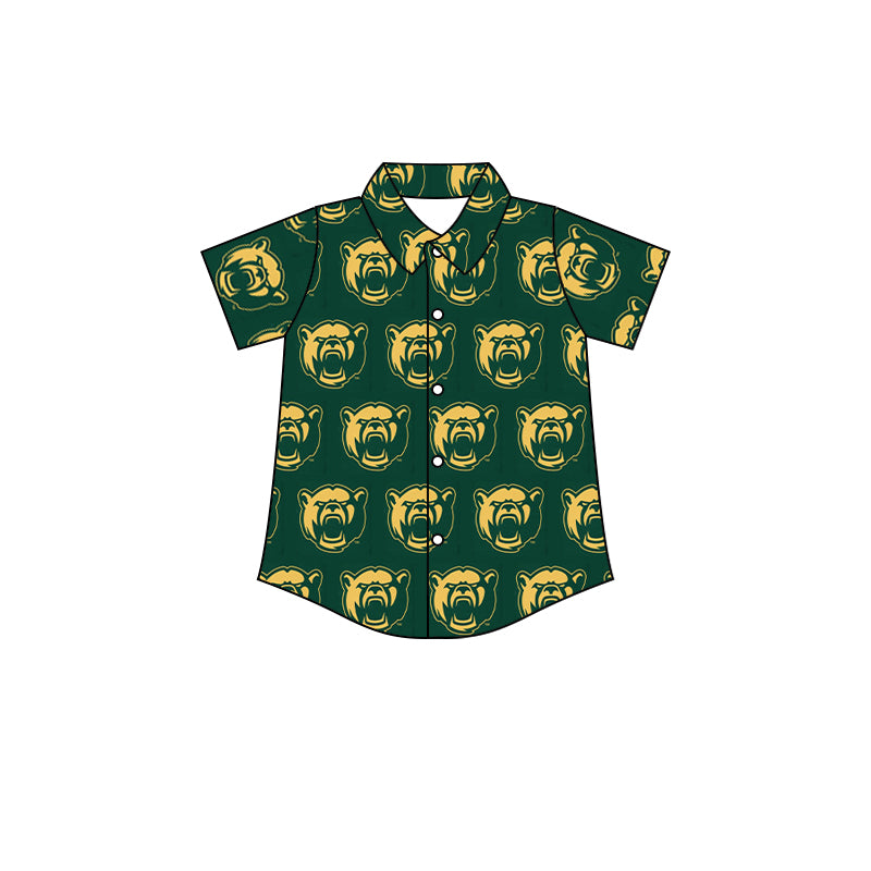 custom team top 4 Green short sleeve kids top