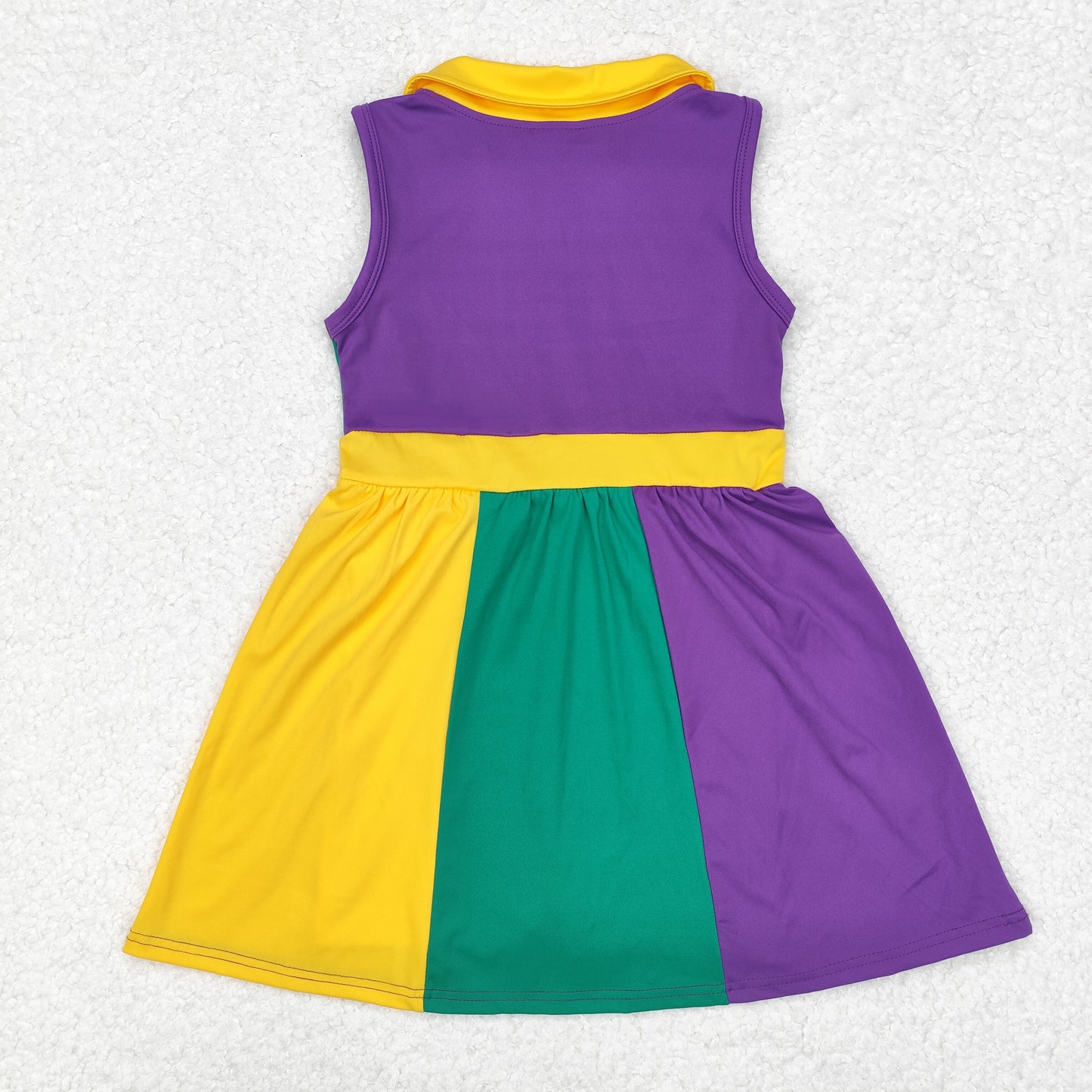 GSD1434 purple green yellow girls dress