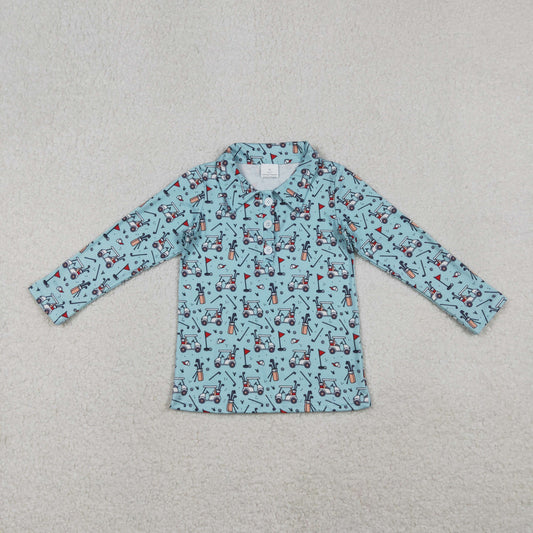 BT1404 play golf blue long sleeve boys top