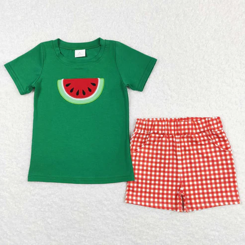 embroidery watermelon RTS sibling clothes