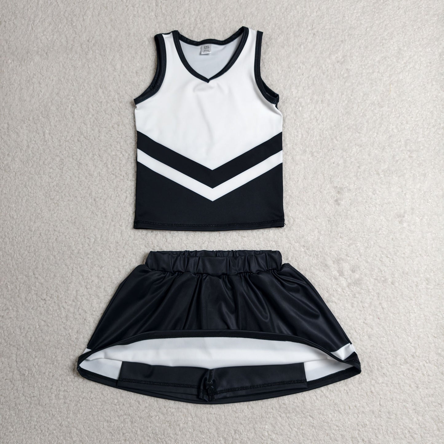 GSD4194 Yoga Black Sleeveless Skorts Girls Set