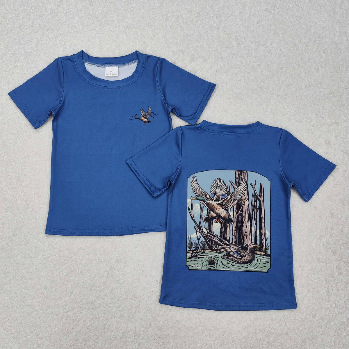 BT1150 Hunting mallard duck blue short sleeve boys top