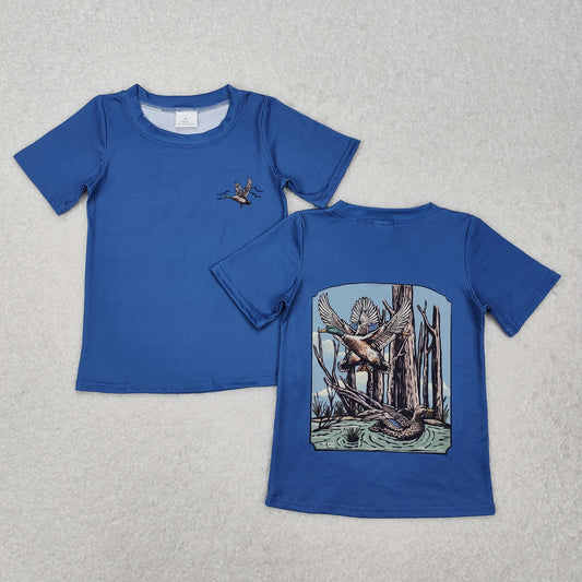 BT1150 Hunting mallard duck blue short sleeve boys top