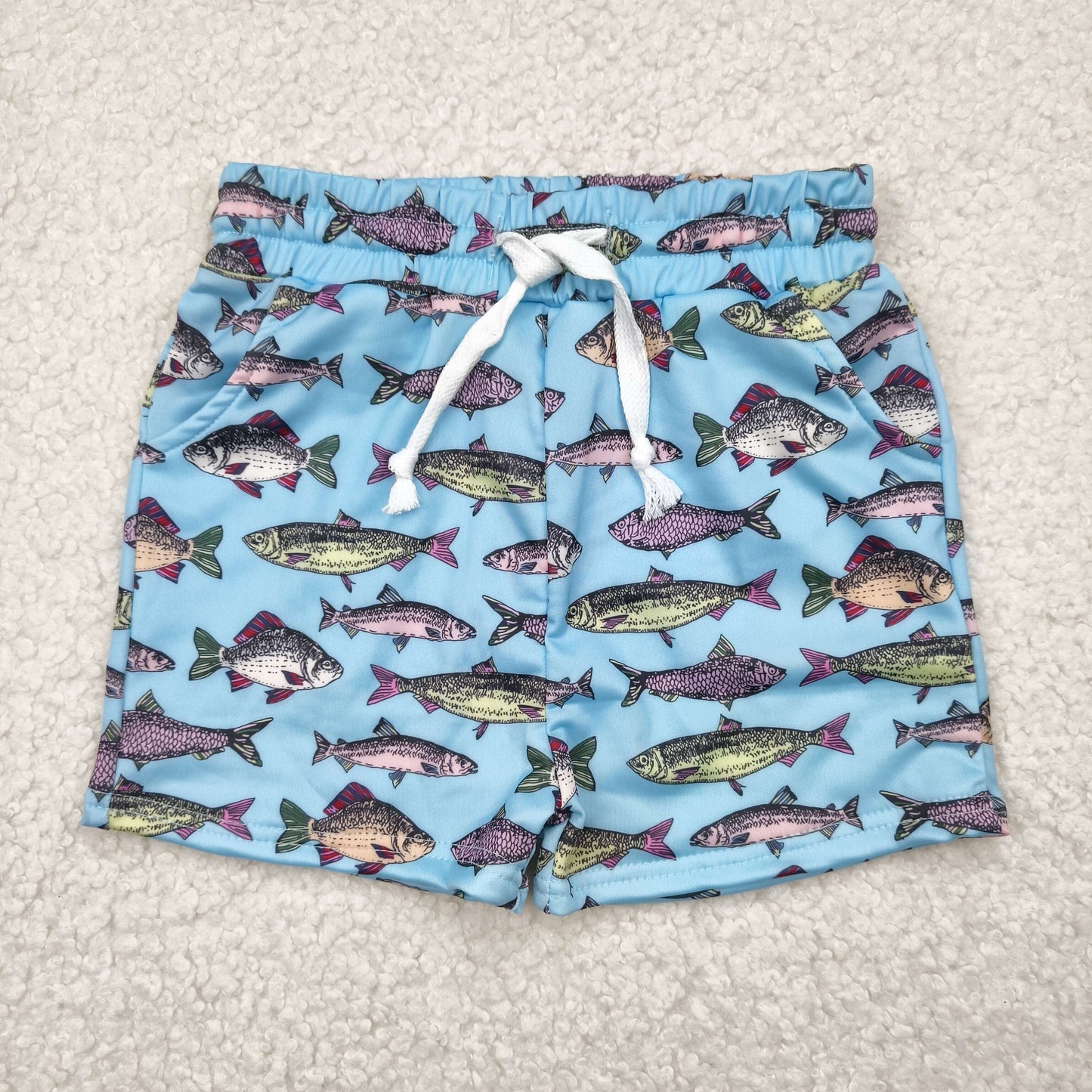 S0542 fishing blue Summer boys swimming trunk