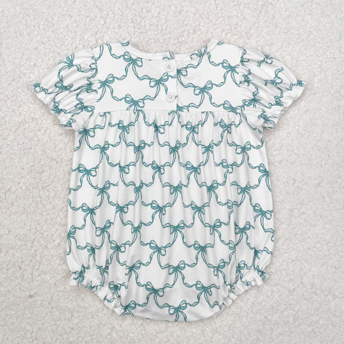 SR2281 green bows coffee short sleeve girls romper