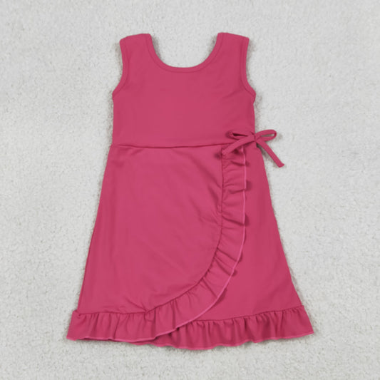 GSD3766 Yoga Hot Pink Sleeveless Skorts Girls Dress