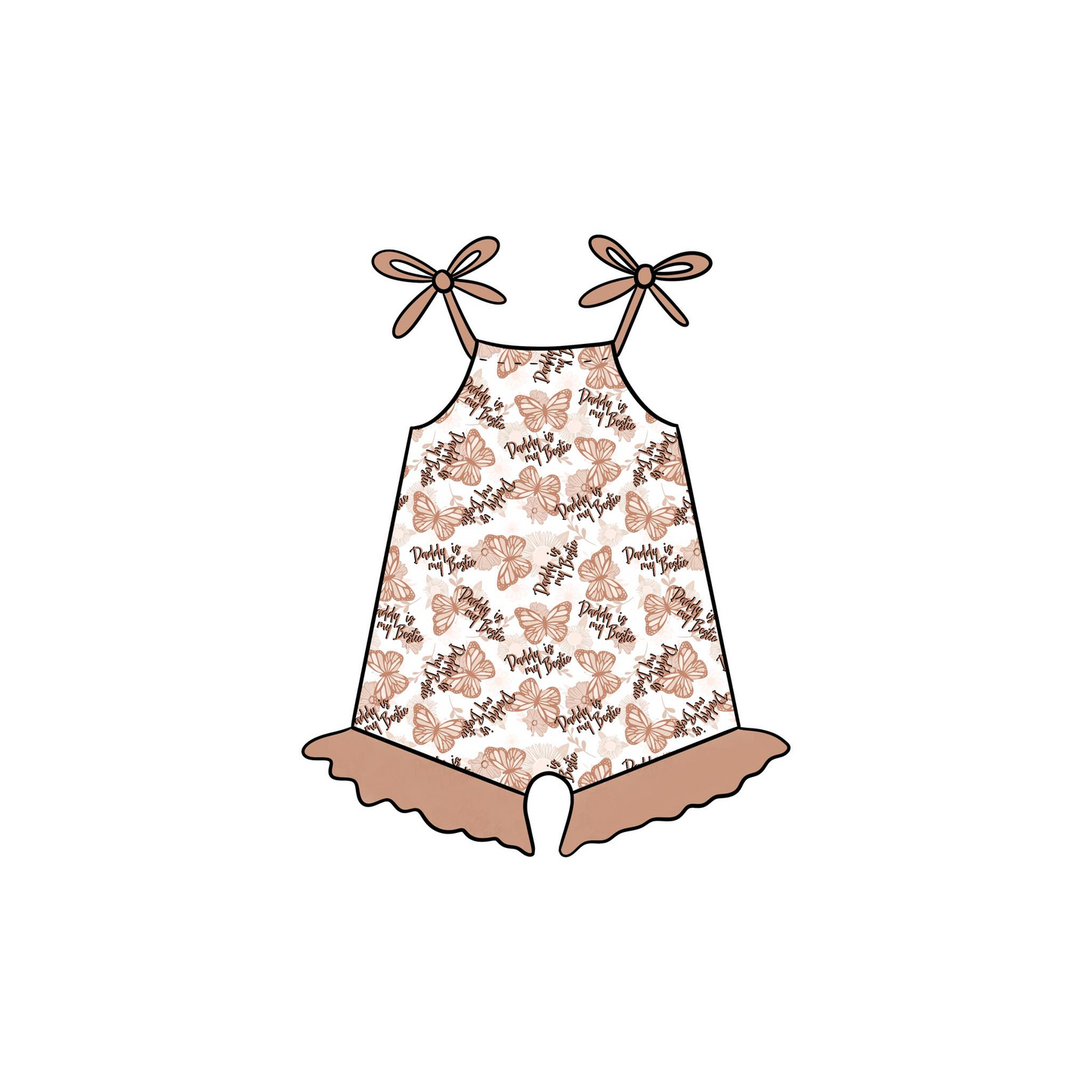 custom style daddy is my best bestie butterfly girls jumpsuits