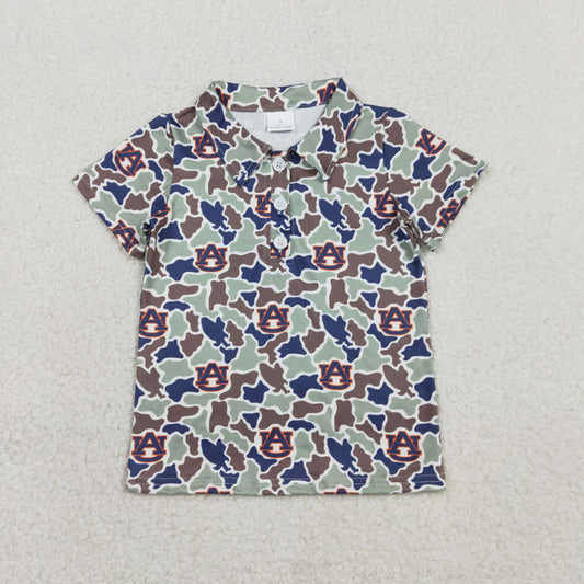 BT1694 Football Item Camo Short Sleeve Boys Top