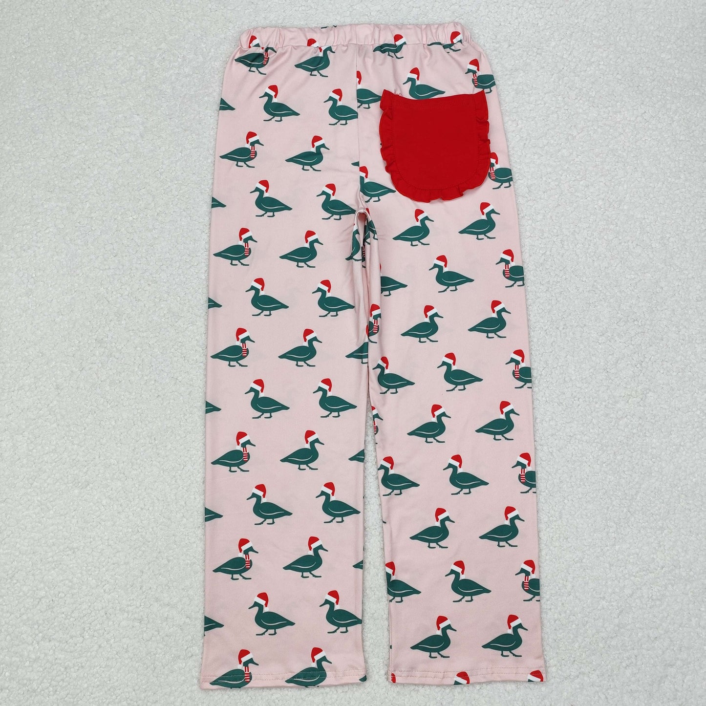 P0637 Christmas mallard duck hat pink adult women pants