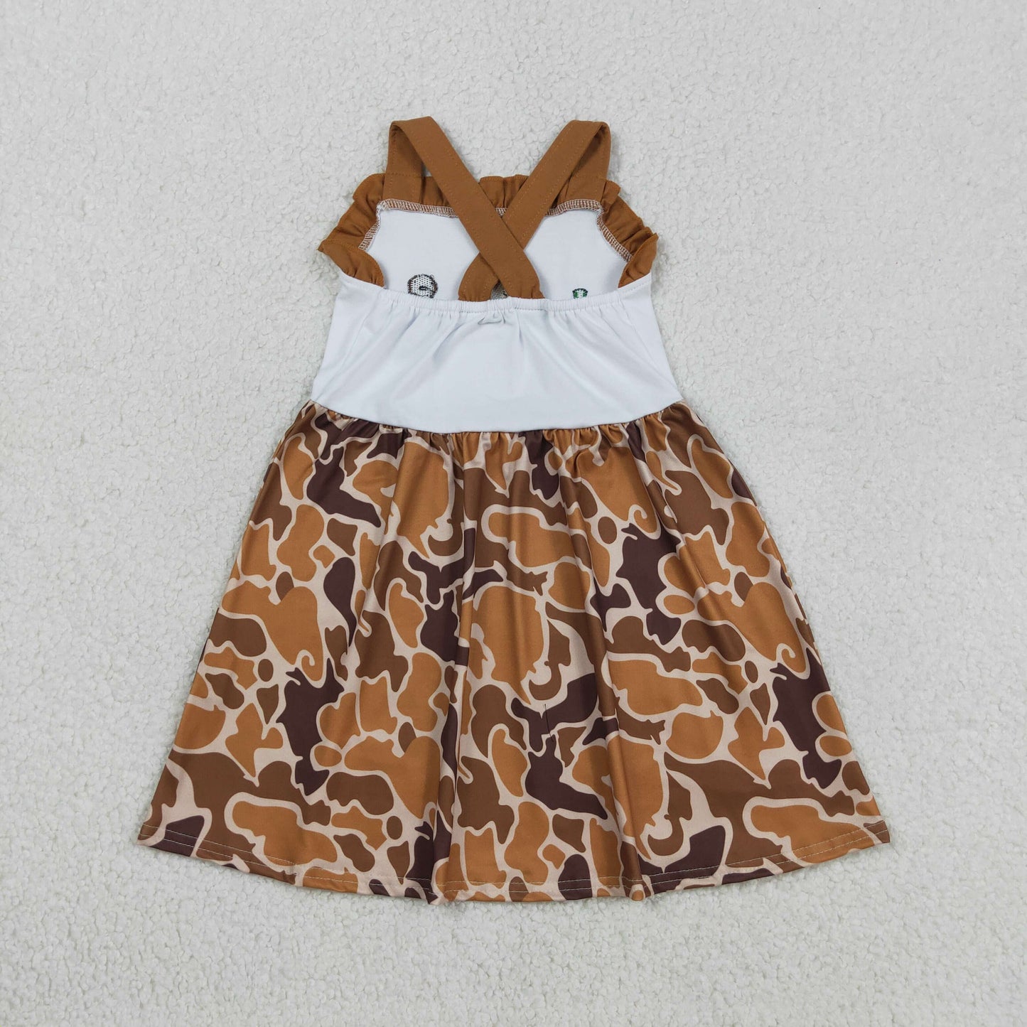 GSD1518 hunting camo duck call mallard dog brown girls dress