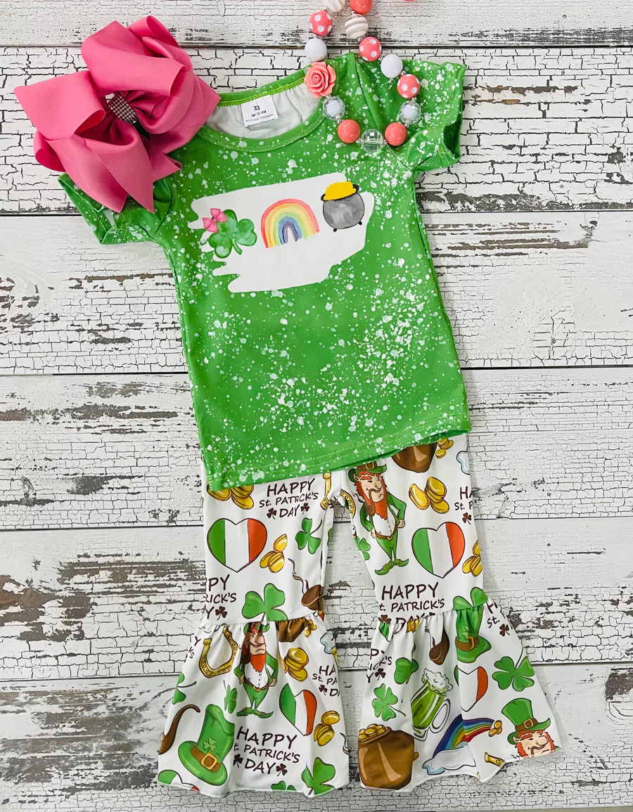 St. Patrick Green Bleach Design Girls Set