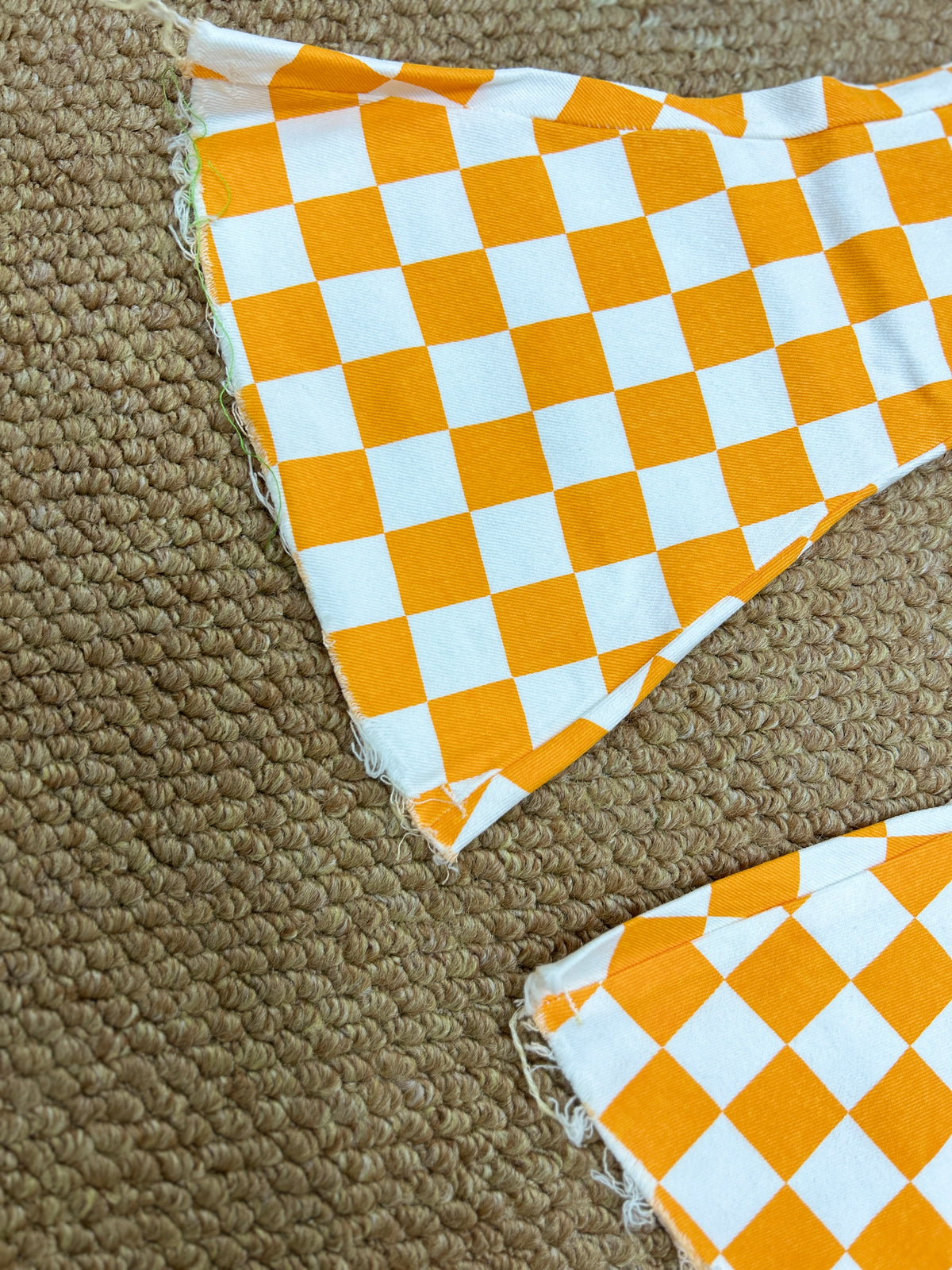 Cheer star orange short sleeve orange checkered jeans girls set
