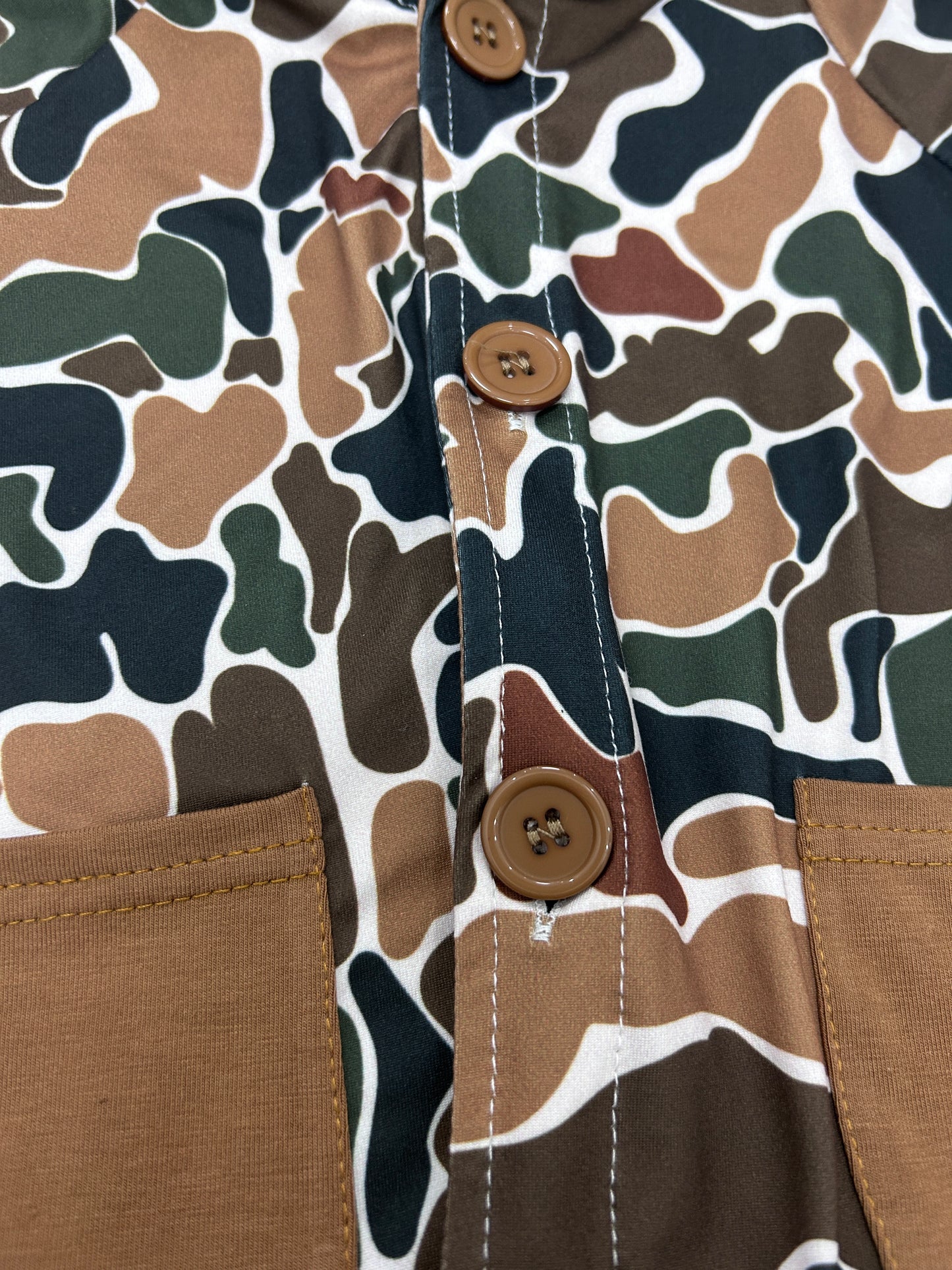 Hunting Camo Pockets Hoodie Coat Camo Shorts Girls Set
