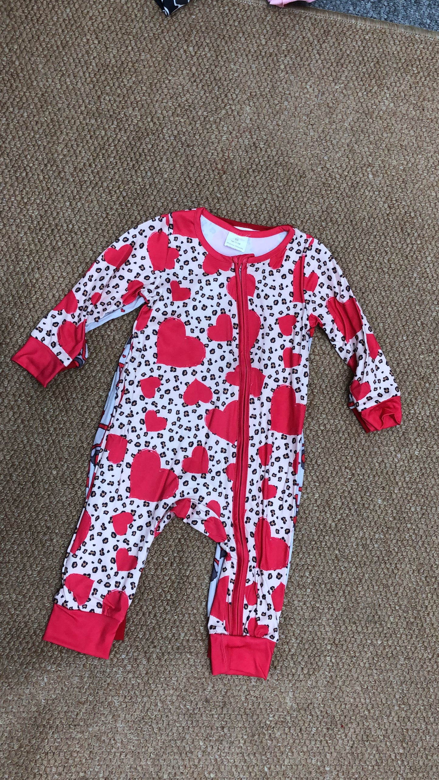 Valentine's Day Heart Zipper Long Sleeve Baby Romper Sibling Clothes RTS