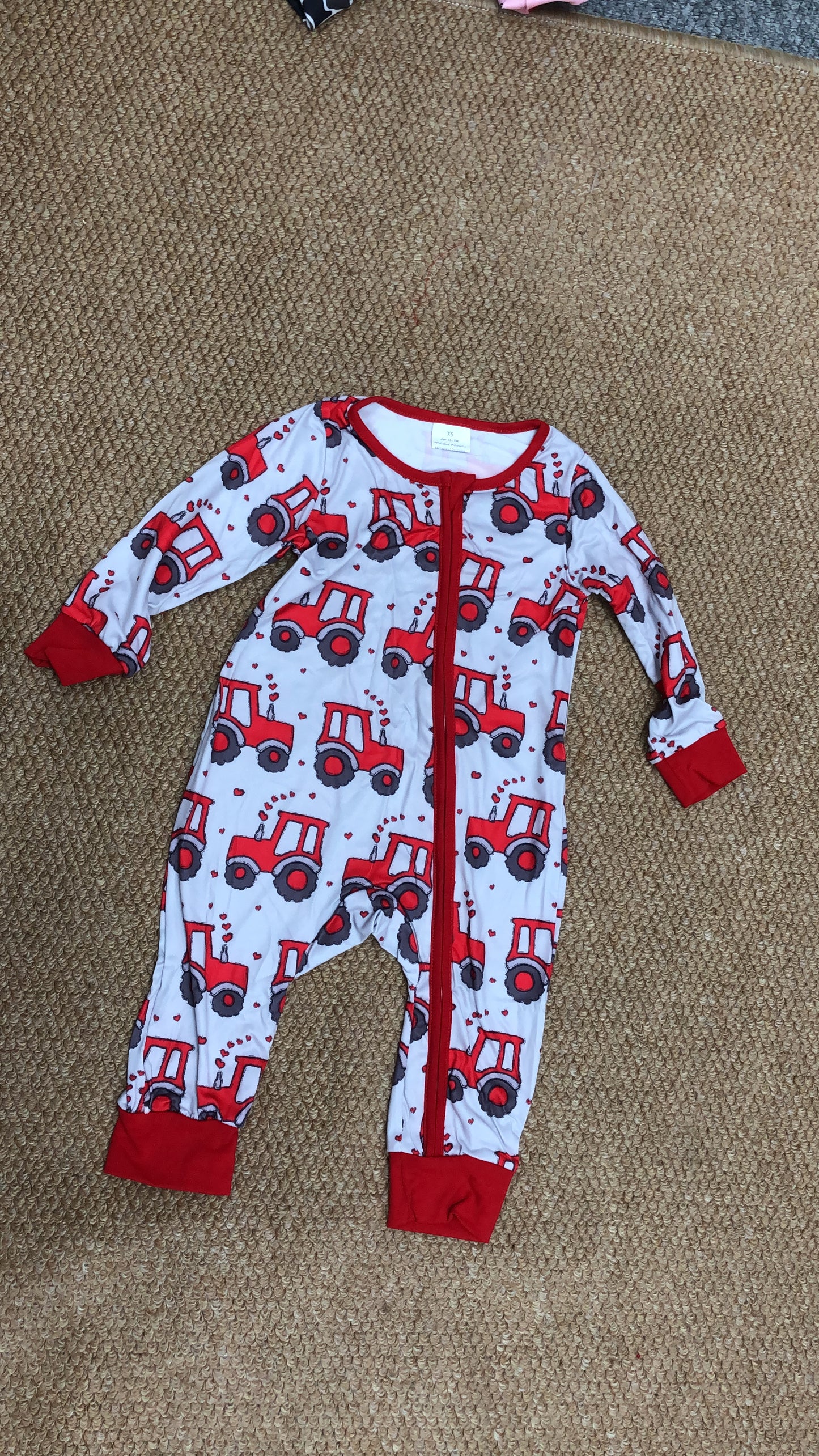 Valentine's Day Heart Zipper Long Sleeve Baby Romper Sibling Clothes RTS