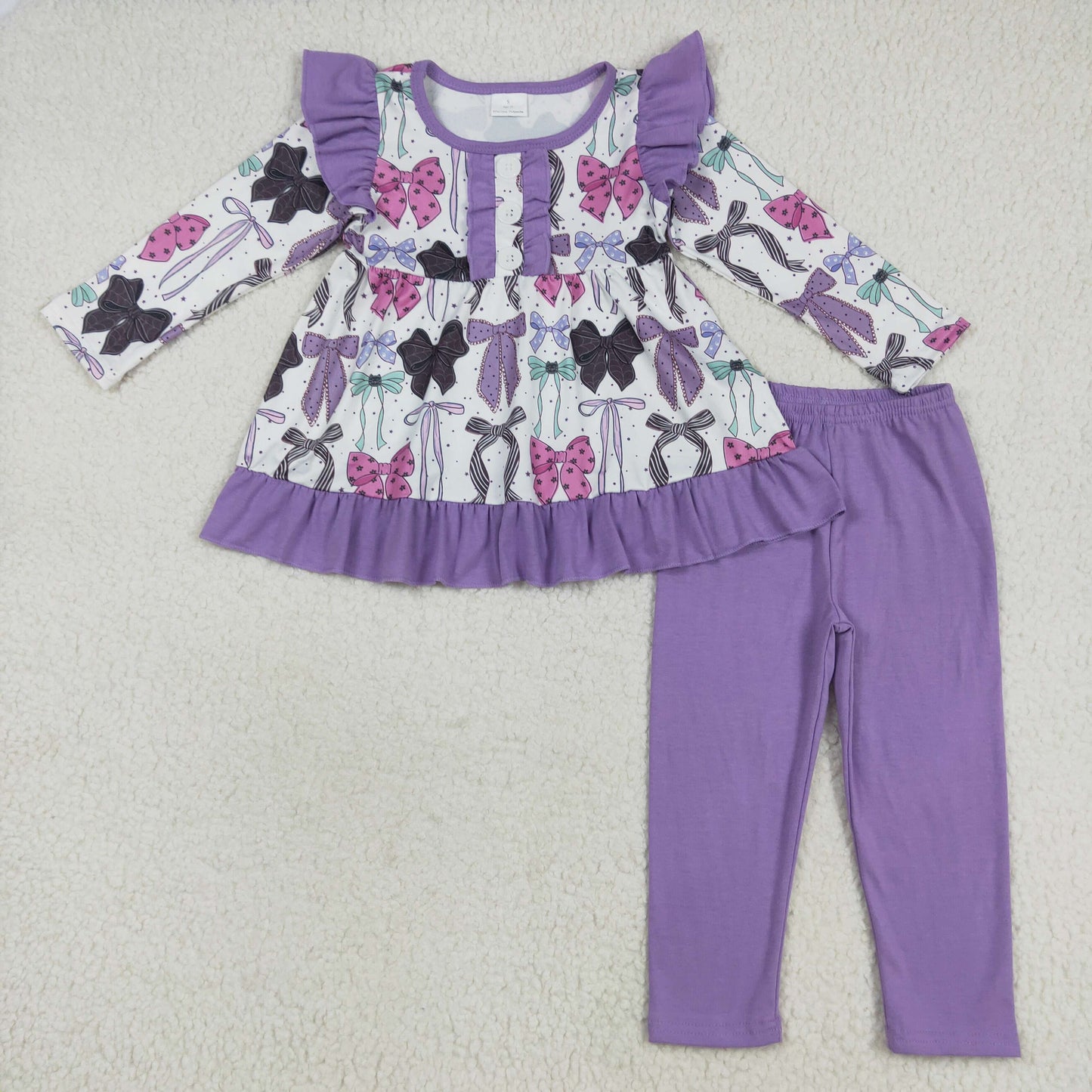 Halloween black purple bows style RTS Sibling Clothes