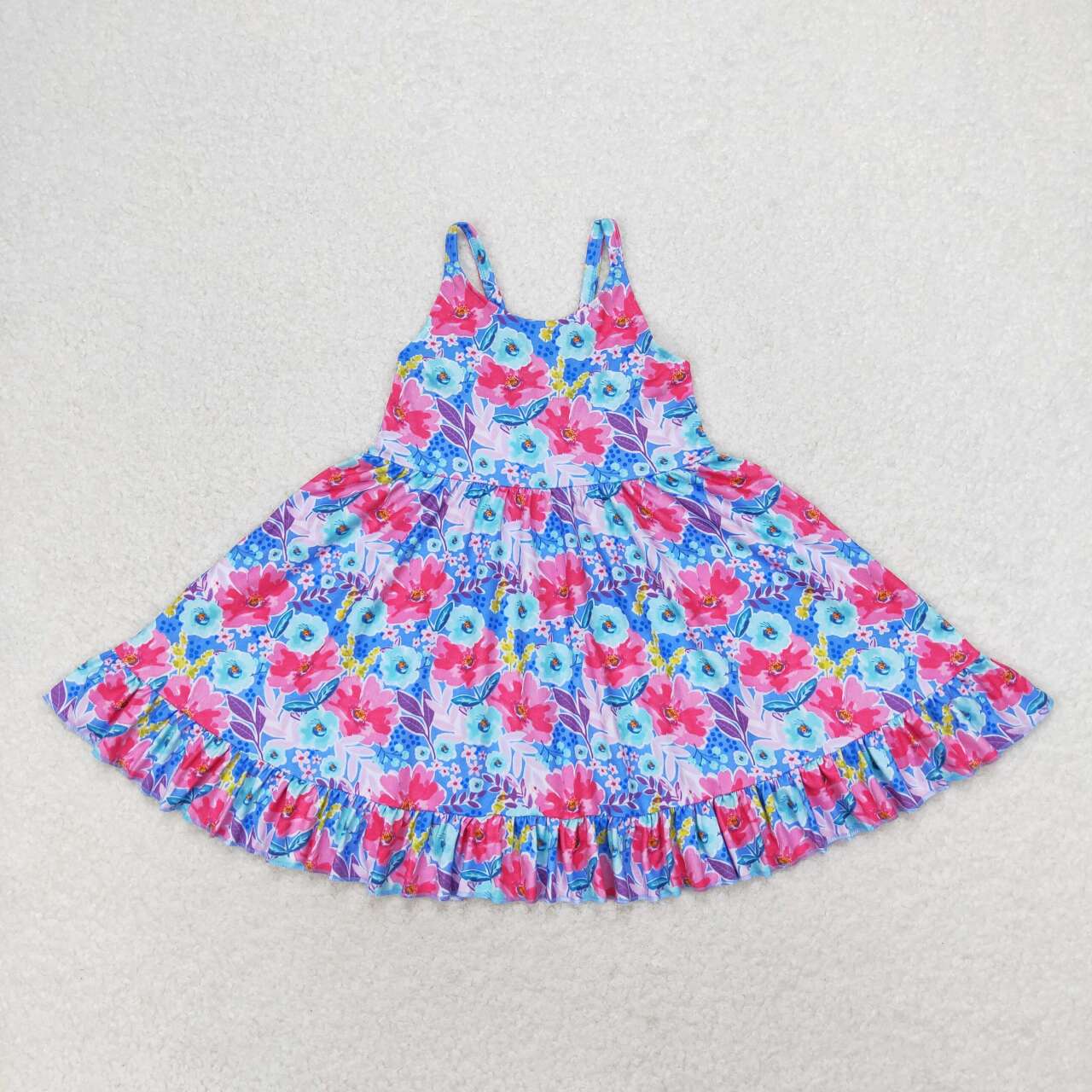 GSD1226 colorful flowers Summer color girls dress