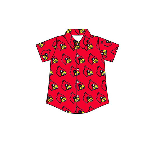 custom S 8.24 Red short sleeve boys shirt