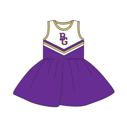 custom S 8.9 Purple sleeveless cheerleader dress