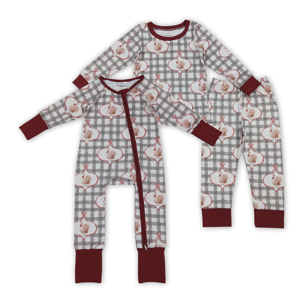 Thanksgiving turkey romper/set RTS Sibling Clothes
