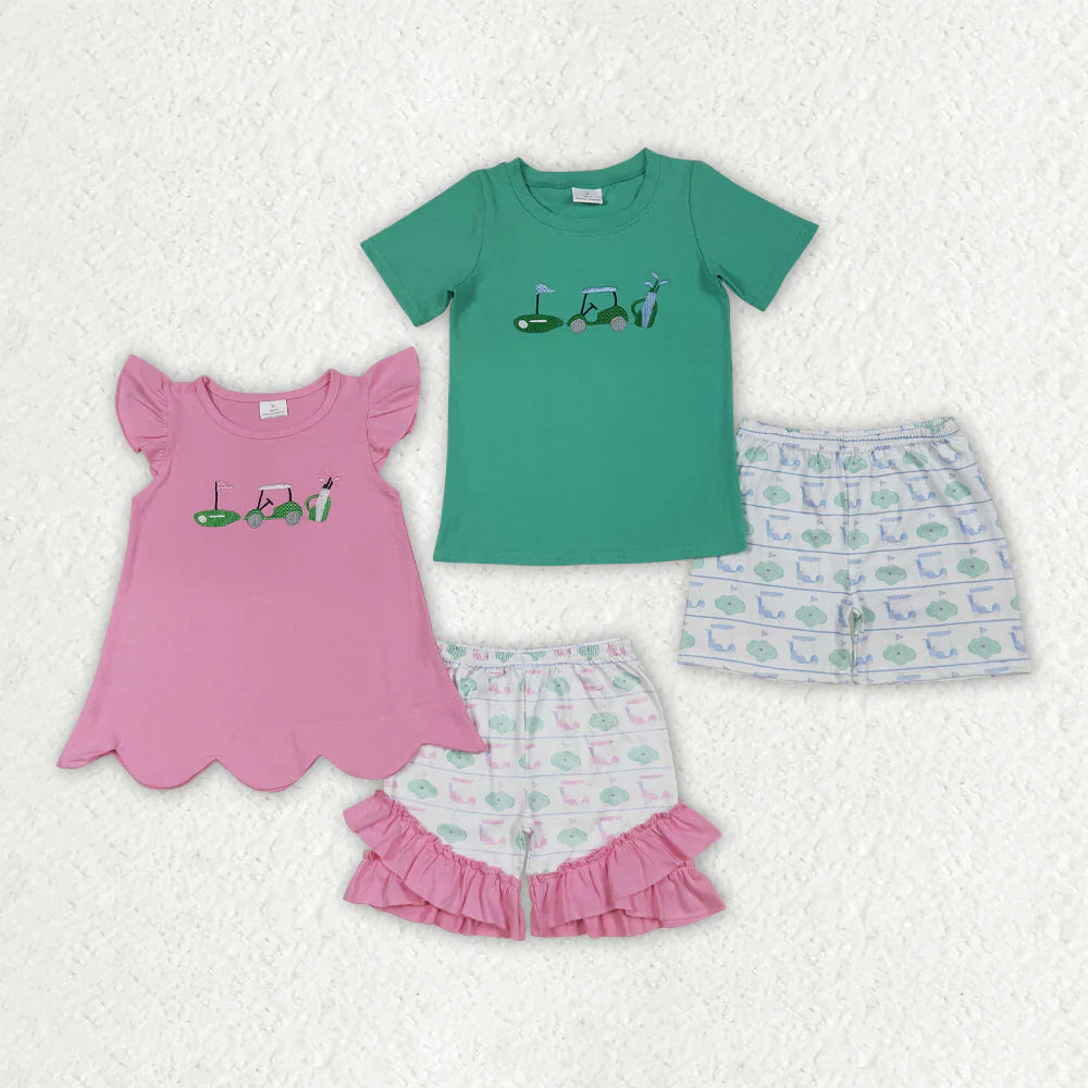 embroidery golf Summer set RTS Sibling clotehs