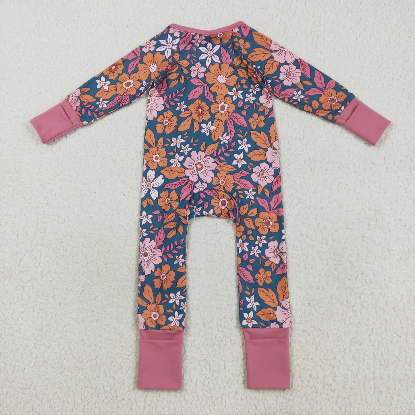 colorful flowers pink pajamas/romper RTS Sibling Clothes