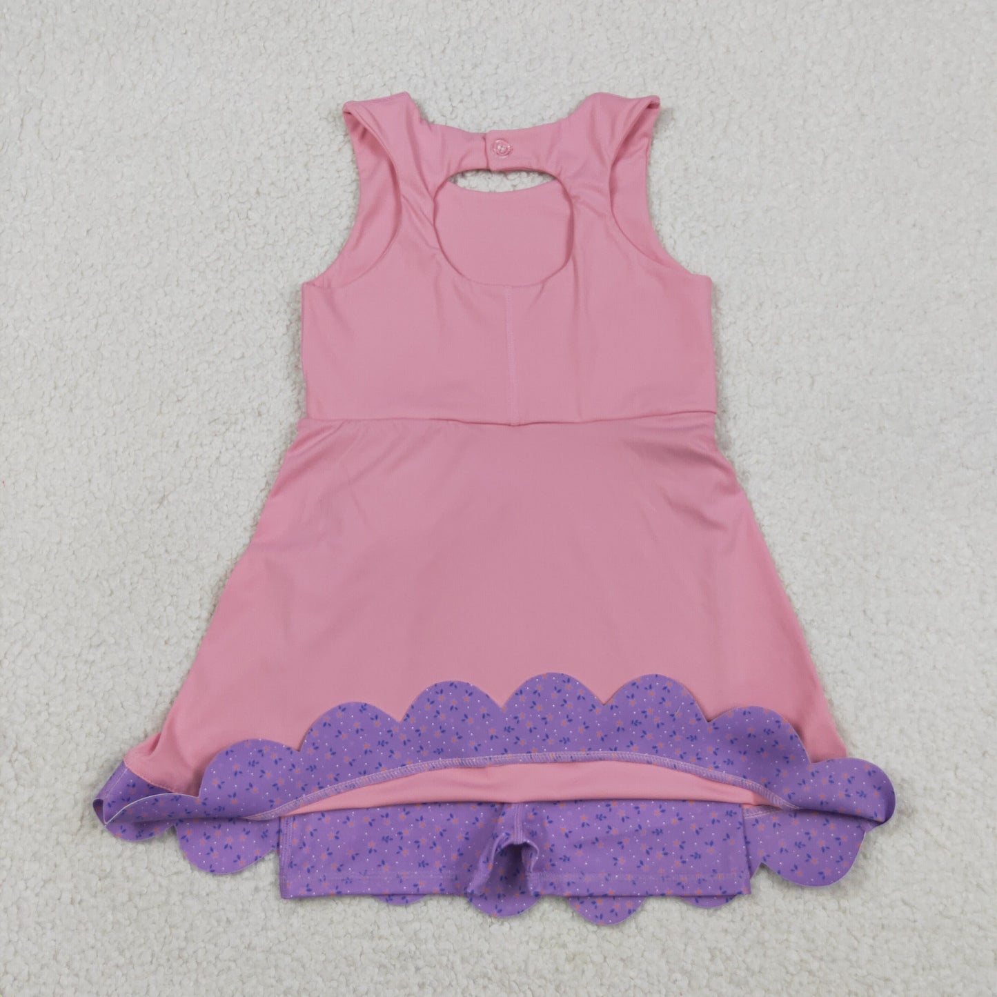 GSD3028 Yoga Pink Bows Sleeveless Girls Dress