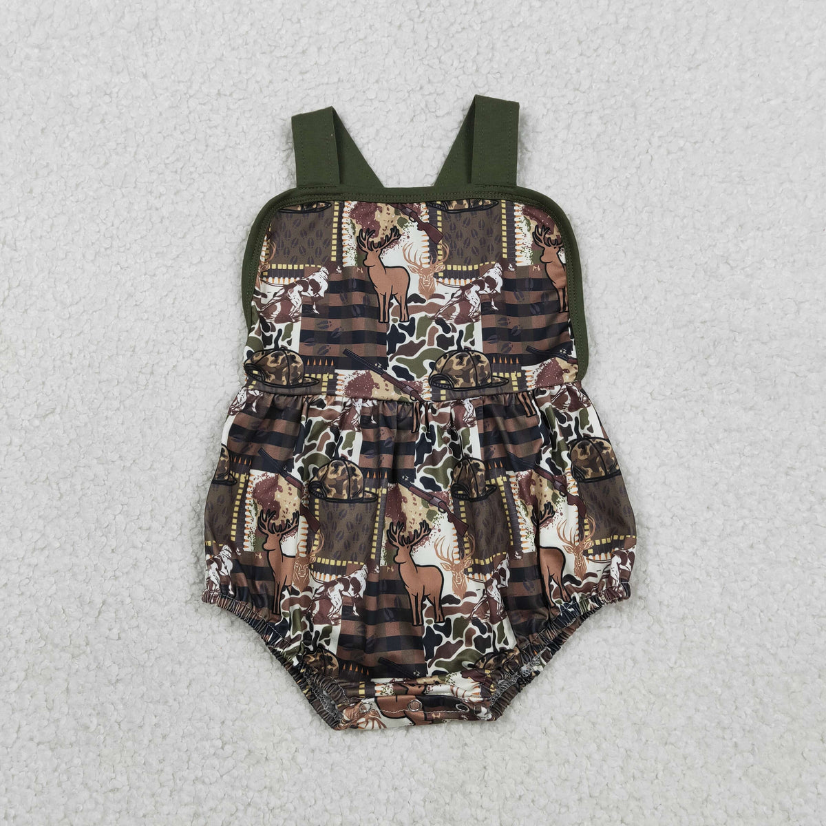 SR3927 Hunting Camo Deer Boys Romper