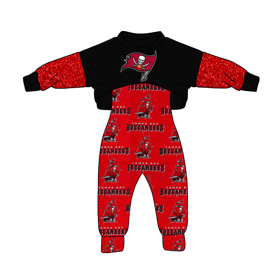custom S 9.13  Red black long sleeve jumpsuit set