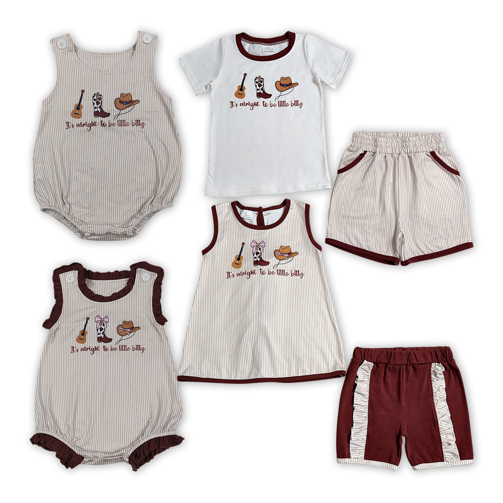 It's Alright To Be Little Bitty Set/Romper RTS Sibling Clothes