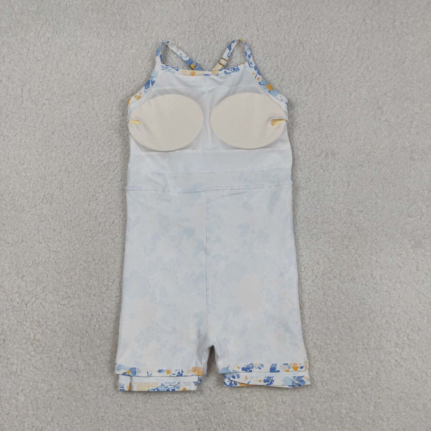 GSD3565 Yoga Blue Flowers Sleeveless Skorts Girls Dress