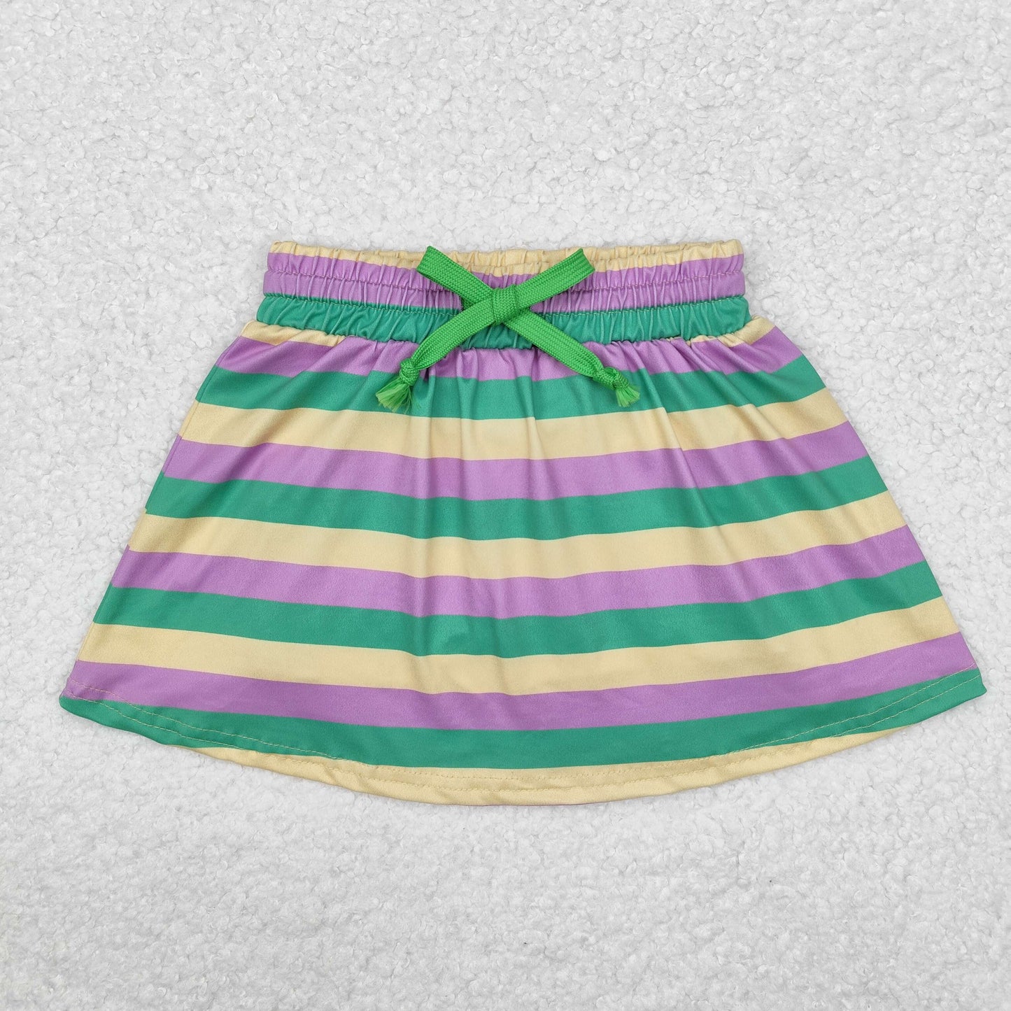 GLK0037 Mardi Gras purple green yellow striped girls skirt