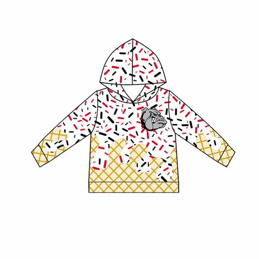 custom moq 3 football team bulldog ice hoodie long sleeve boys top