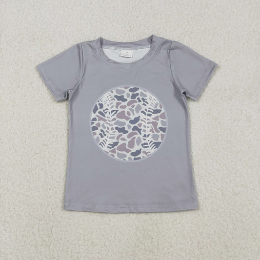 BT1430 hunting baseball camo short sleeve boys top