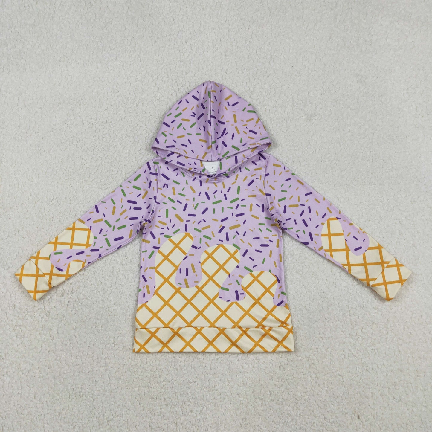 BT1373 ice purple sprinkles hoodie long sleeve boys top