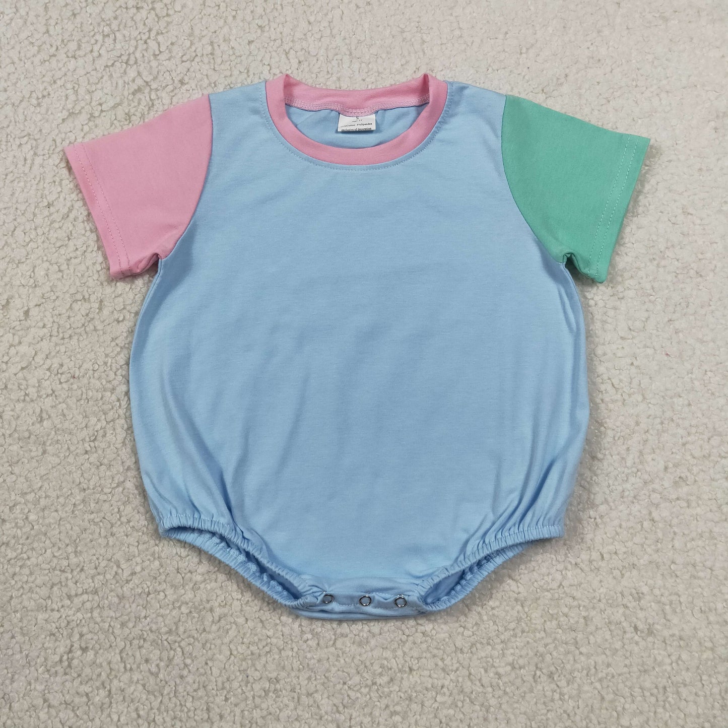 SR4269 Blue Short Sleeve Boys Romper