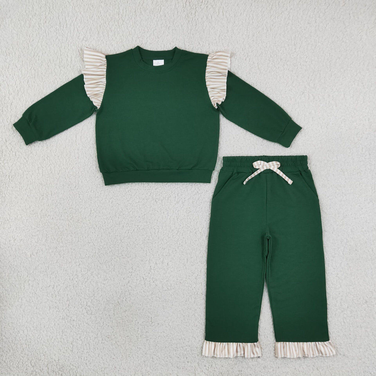 GLP3698 Green Long Sleeve Pants Girls Set