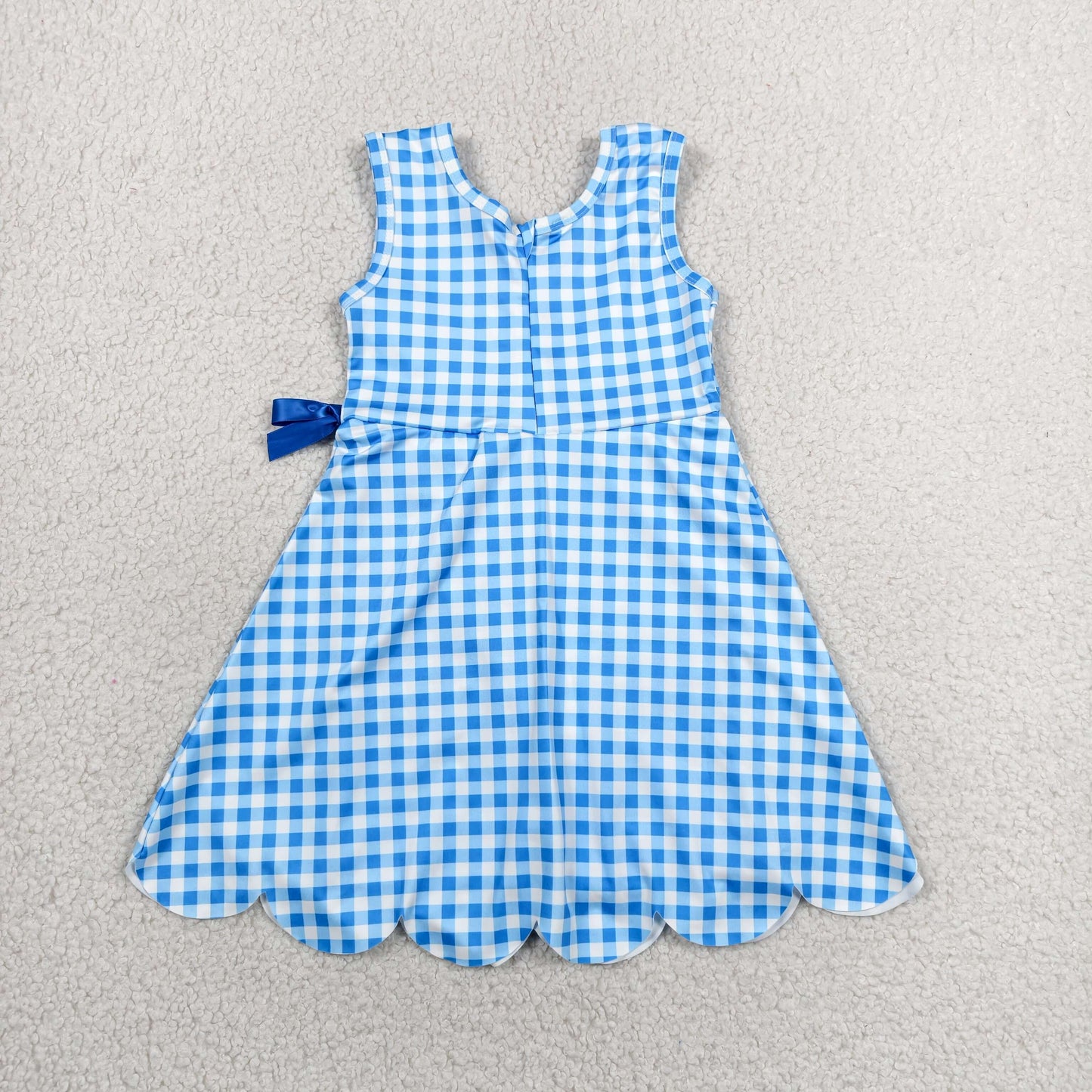 GSD3778 Yoga Blue Checkered Sleeveless Skorts Girls Dress