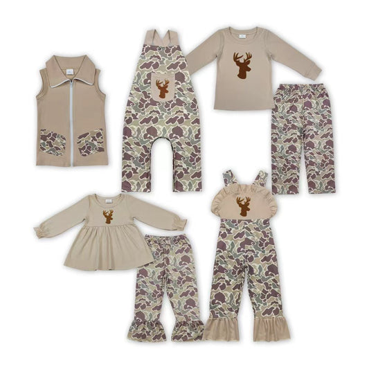 Embroidery hunting deer camo RTS Sibling Clothes