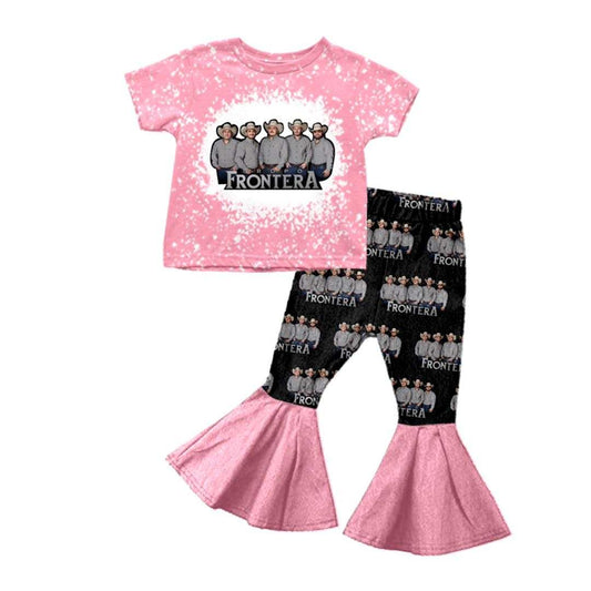 custom S 8.24 Western pink short sleeve girls set