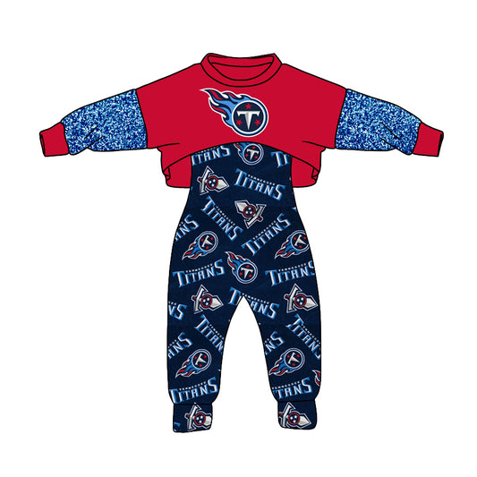 custom S 9.13  Red blue long sleeve jumpsuit set