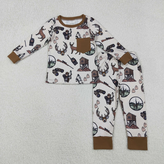 BLP1236 hunting season deer long sleeve pants boys pajamas