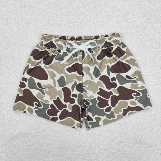 S0475 old school camo boys swimming trunk