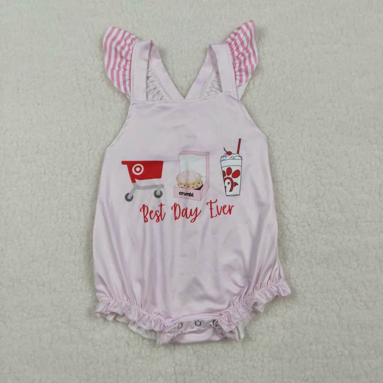 Best Day Ever Pink Girls Set/Romper Sibling Clothes RTS