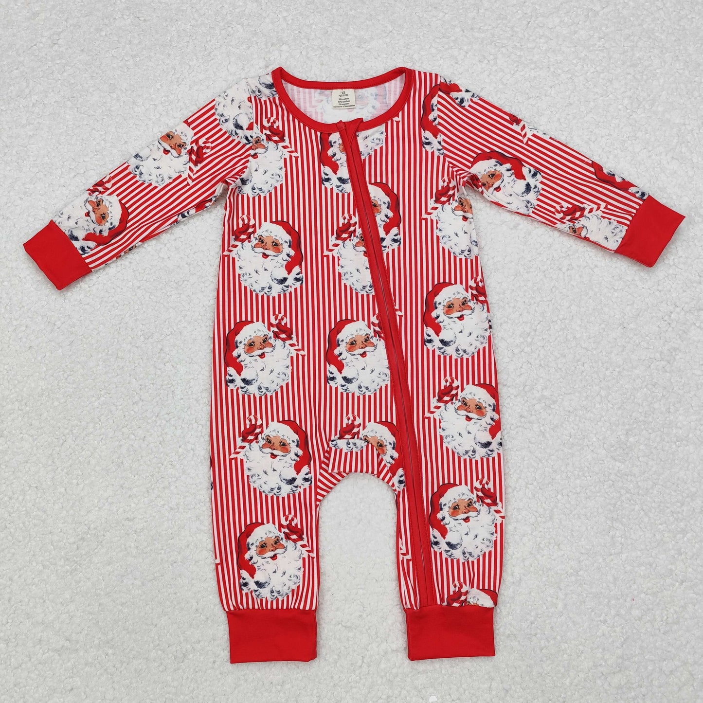 Christmas Santa red striped pajamas RTS sibling clothes